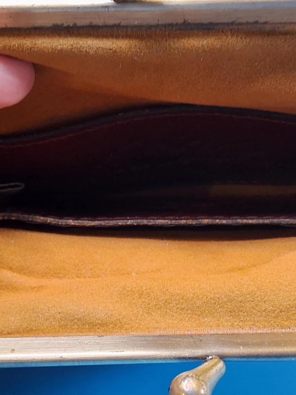 Patricia Nash Brown & Gold Leather Kiss-Lock Wallet